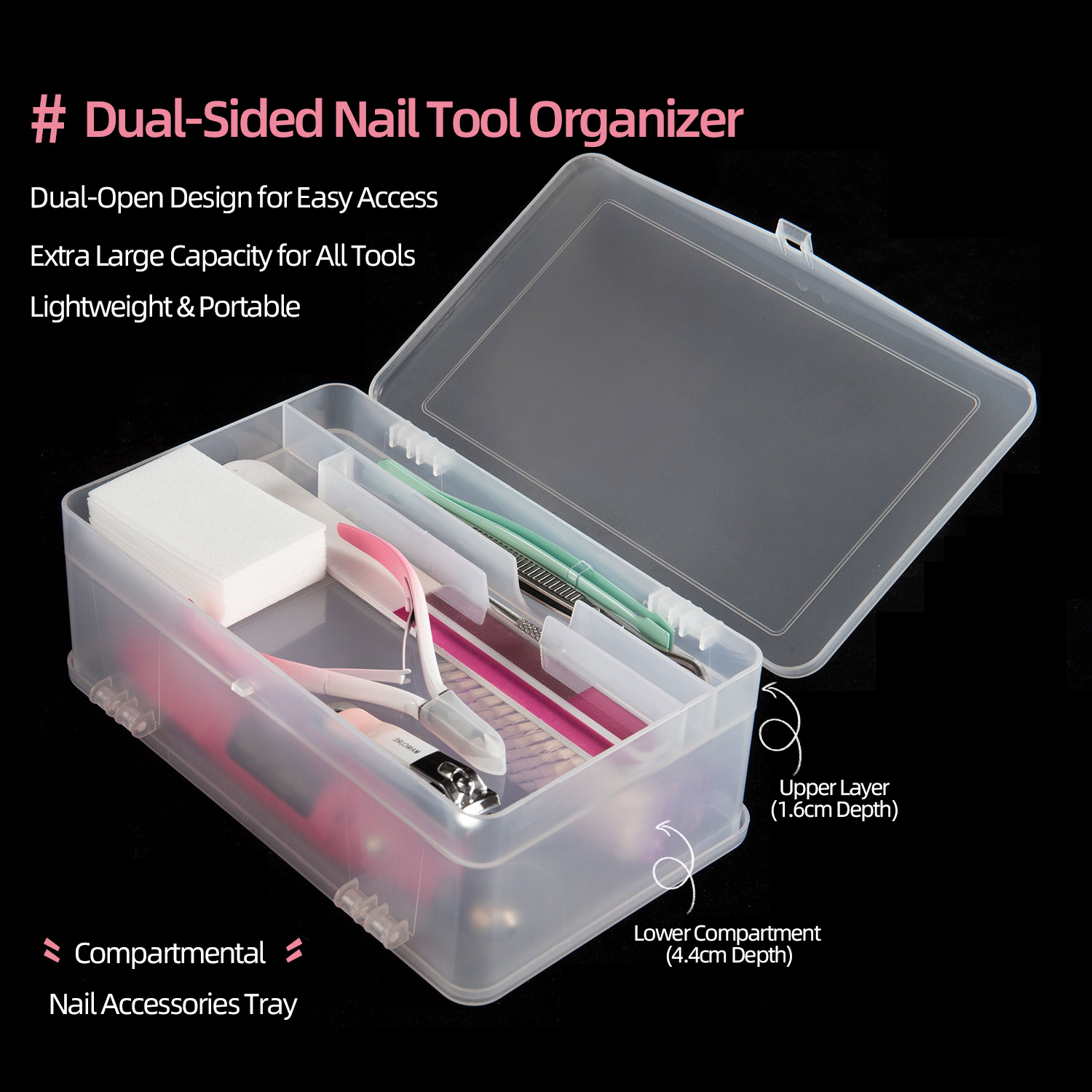 File Cabinet Drawer - Dual-Open 2-Tier Super Kapazität PP Aufbewahrungsbox