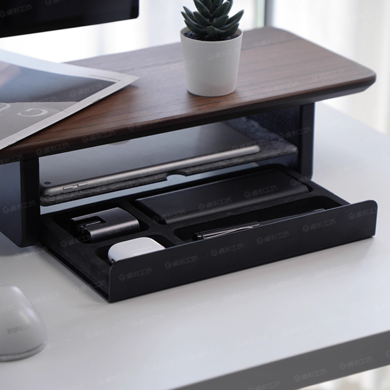 Monitor Riser Stand - Monitorständer, Erhöhung, Aufbewahrungsschubladen, Büro-Schreibtisch-Organizer, Computer-Aufbewahrungsregal, ergonomisches