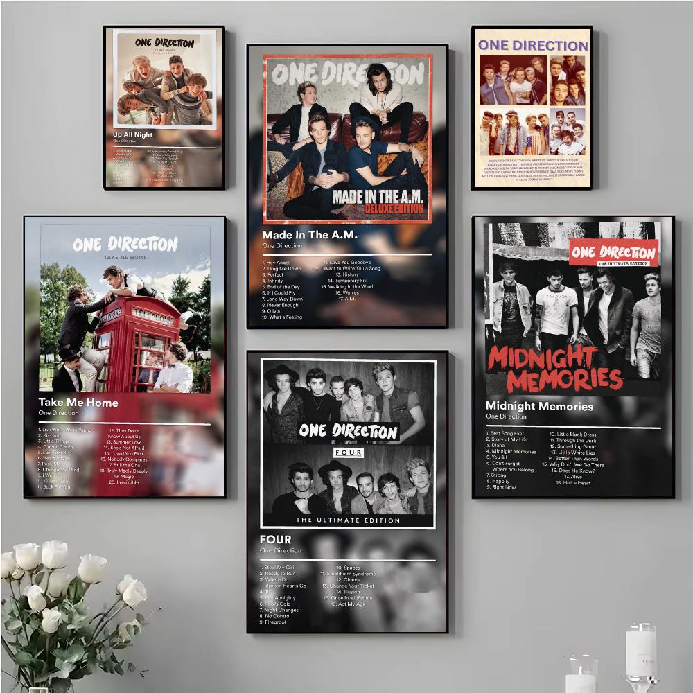 Home Office Icon - Ikonisches Boyband-Poster „O-One Direction“, Musikalbum-Wandbild, Raumdekoration