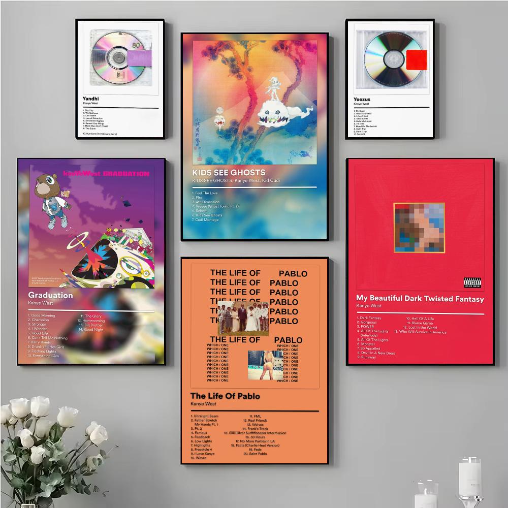 Home Office Icon - Hip-Hop-Ikone K-Kanye West Poster Musikalbum Wandkunstdruck