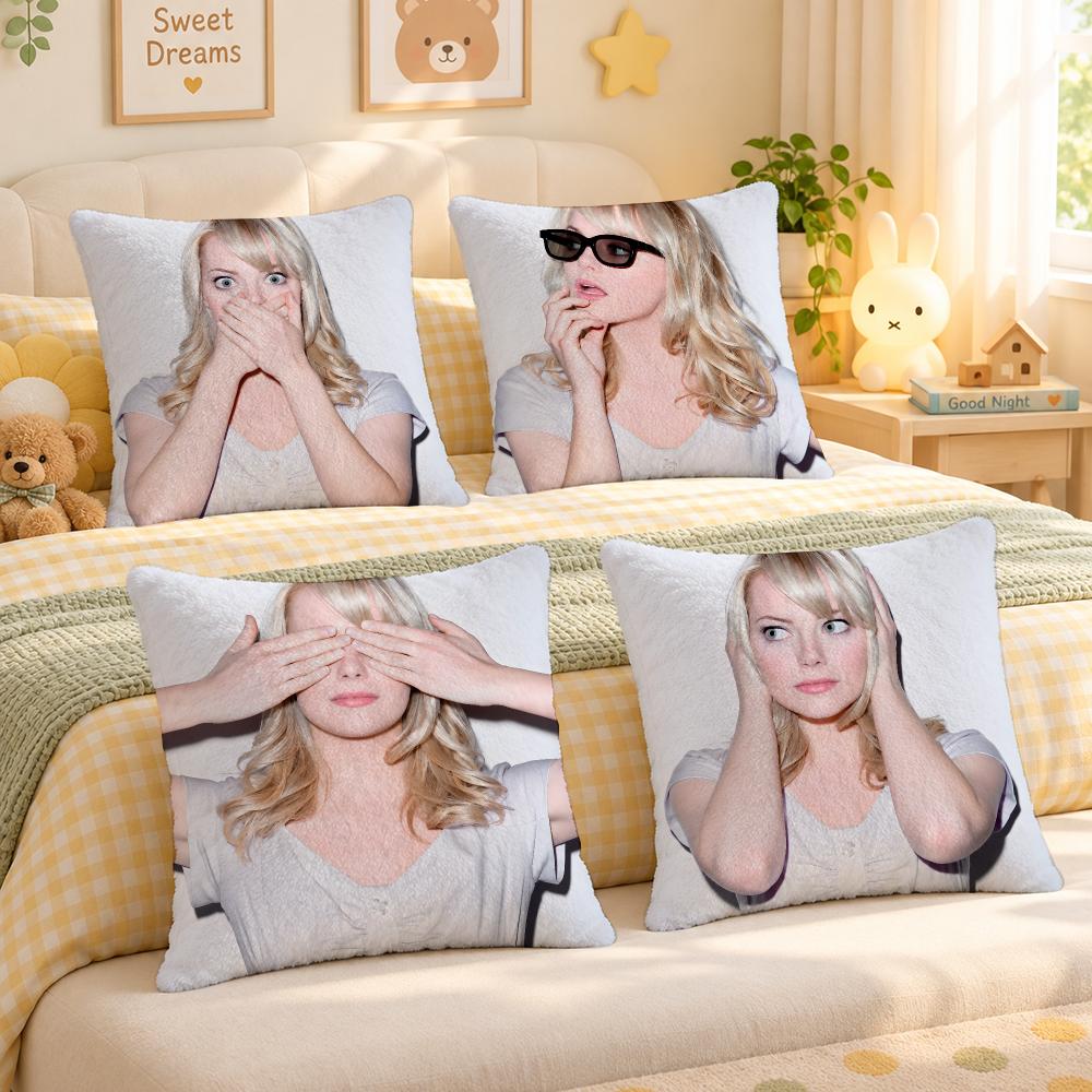 Home Office Icon - Schauspielerin Emma Stone, Icon-Kissenbezug, personalisiertes, weiches