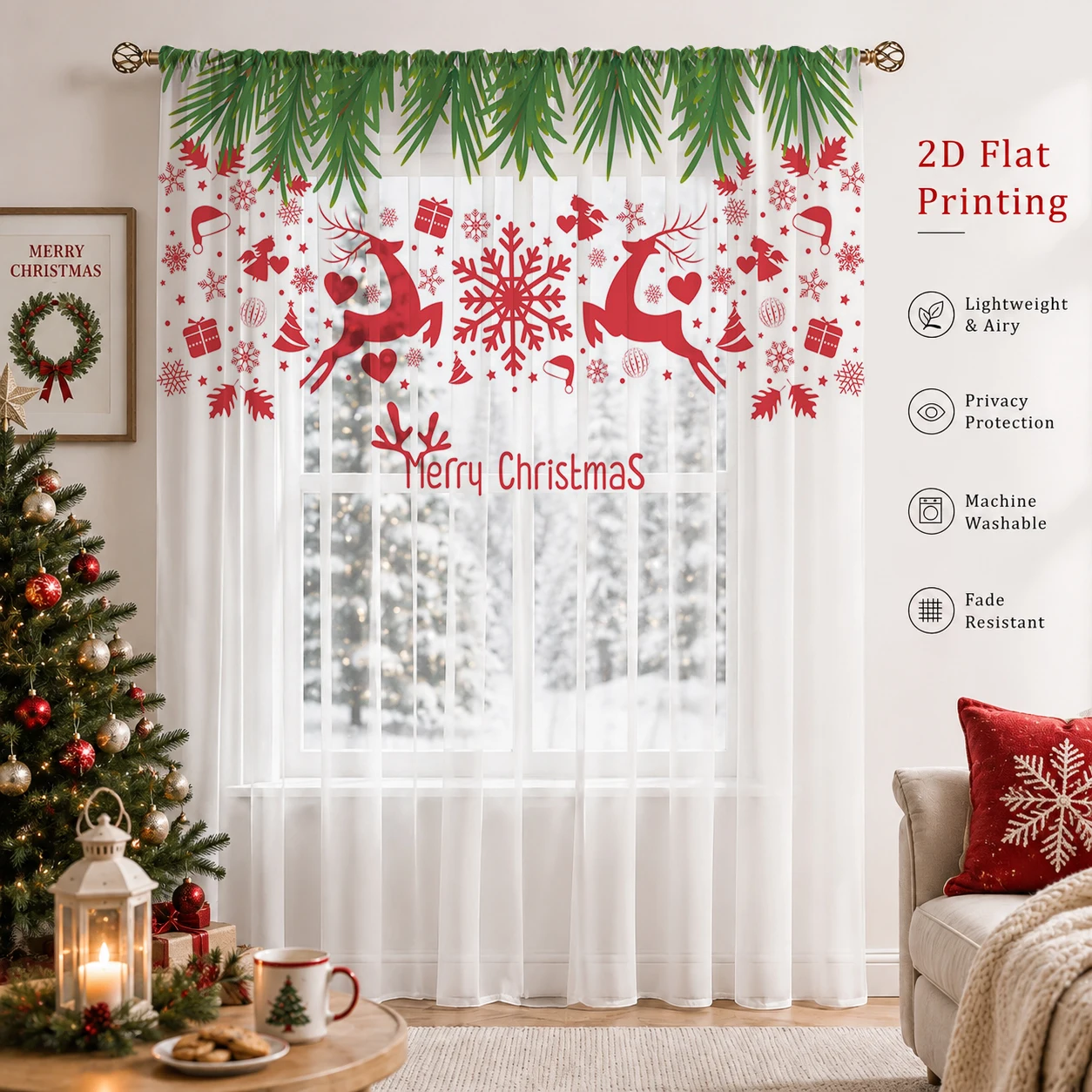 Transparenter Weihnachtsvorhan – Home Office Youtube Bewertung und Preis
