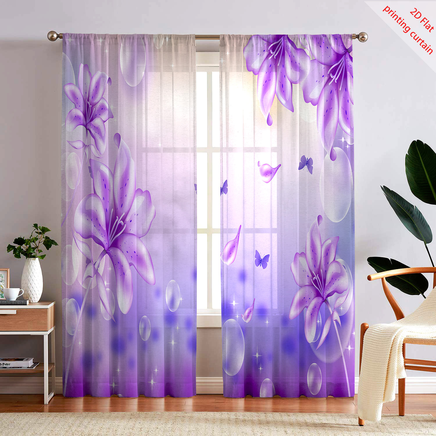 Lila Blumen Bedruckter Transpa – Home Office Youtube Bewertung und Preis