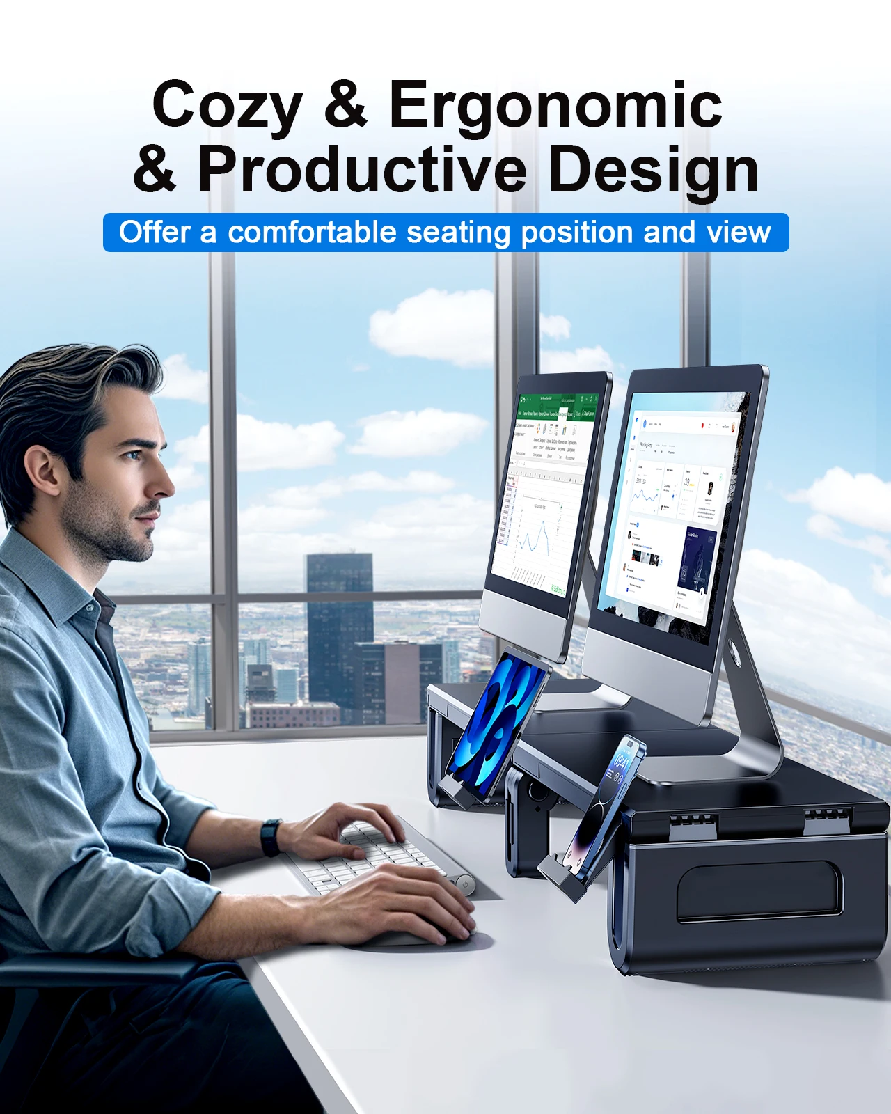 Oatsbasf Dual Monitor Ständer  – Monitor Riser Stand Bewertung und Preis
